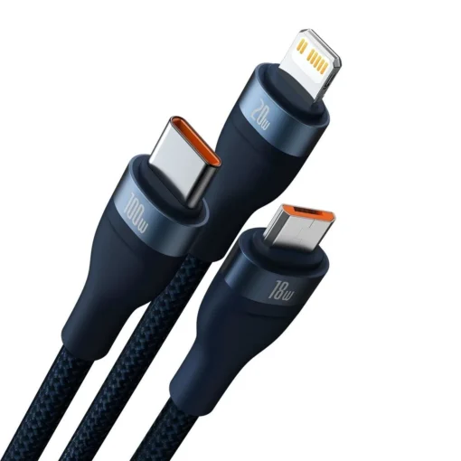 Кабел Baseus Flash Series II USB-C / USB-A – USB-C / Lightning / micro USB 100 W 1.2 м CASS030103 –
