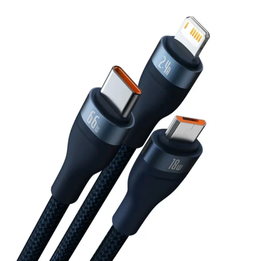 Кабел Baseus Flash Series II USB-A / USB-C / Lightning / micro USB 66W 480Mbps 1.2 м CASS040003 –