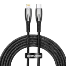 Кабел Baseus Glimmer fast charging USB-C към Lightning 20W 2м - черен