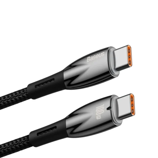 Кабел Baseus Glimmer fast charging USB-C 100W 2м – черен