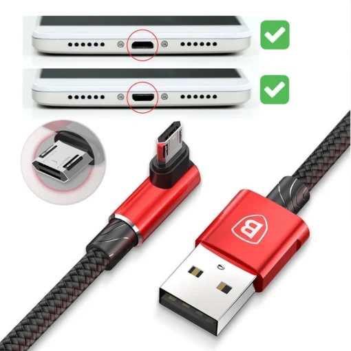Кабел Baseus MVP Elbow Type Cable micro USB 1.5A 2м CAMMVP-B01 –