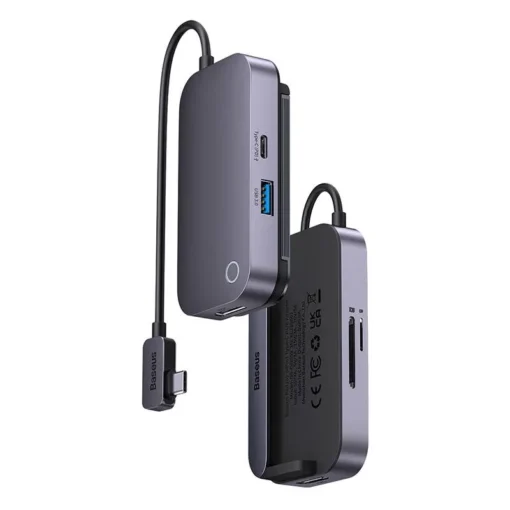 USB хъб Baseus 6 в 1 PadJoy Series USB-C към USB 3.0 + HDMI + USB-C PD + jack 3.5мм + SD/TF WKWJ000113 –