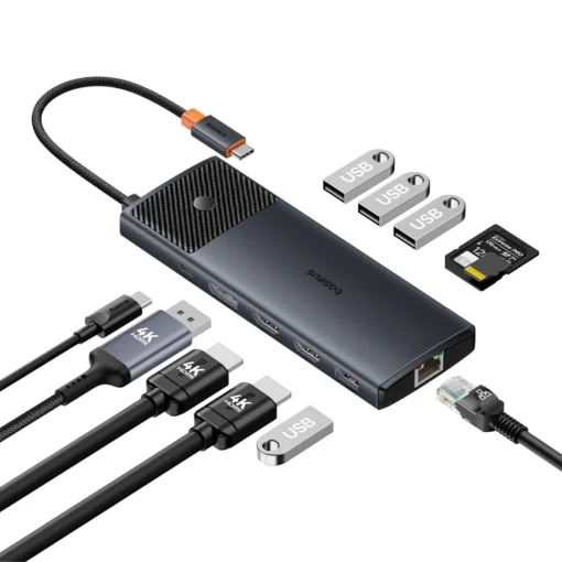 USB хъб Baseus Metal Gleam Series II 11-в-1 USB Type C към HDMI