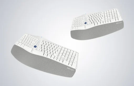 Ергономична безжична клавиатура Delux GM901D 2.4G + BT3.0+5.0 –