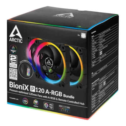 Arctic комплект вентилатори Fan SET 3x120mm – BioniX P120 A-RGB Bundle with