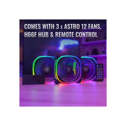 AeroCool комплект вентилатори Fan Pack 3-in-1 3x120mm – ASTRO 12 Pro – Addressable RGB with Hub