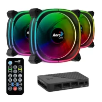AeroCool комплект вентилатори Fan Pack 3-in-1 3x120mm - ASTRO 12 Pro - Addressable RGB with Hub Remote -