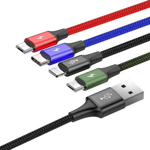Kабел Baseus 4 в 1 USB-A към Lightning / USB Type C / 2x micro USB 3.5A