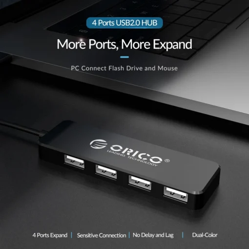 Orico хъб USB2.0 HUB 4 port Black – FL01-BK