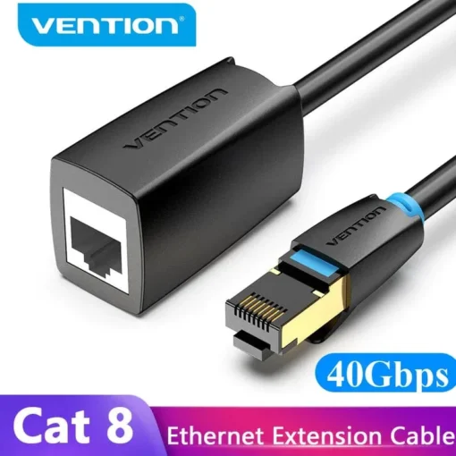 Vention удължителен кабел Cat.8 SSTP Extension Patch Cable 1M Black 40Gbps –