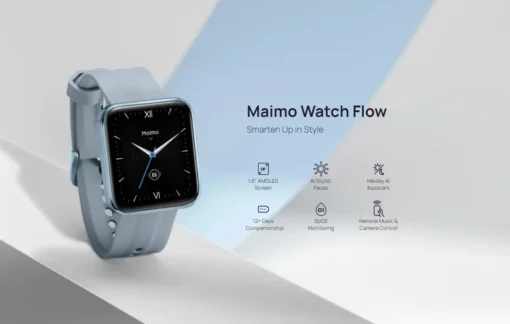 Maimo смарт часовник Smartwatch – Maimo Watch Flow – Metallic Black – SPO2