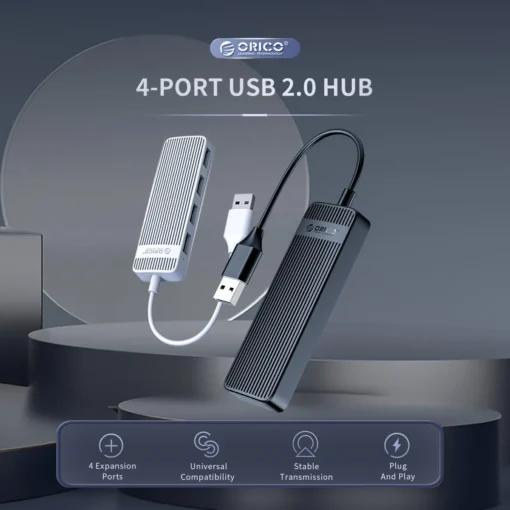 Orico хъб USB2.0 HUB 4 port White – FL02-WH