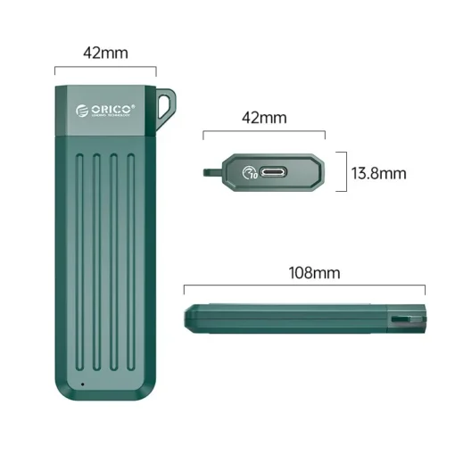 Orico външна кутия за диск Storage – Case – M.2 SATA B-key 6 Gbps Dark Green –