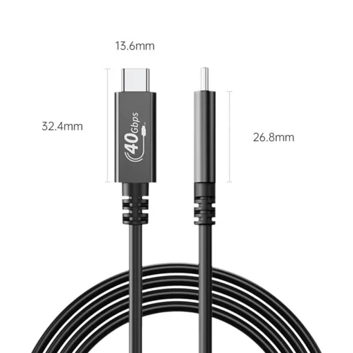 Orico кабел Cable USB4.0 40Gbps M/M 0.5m Black PD100W – U4A05-BK