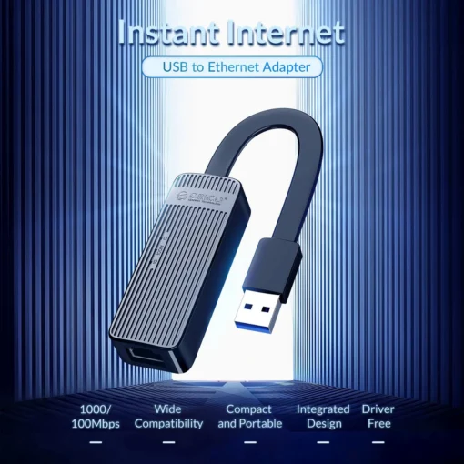 Orico адаптер USB to LAN 100Mbps black – UTK-U2