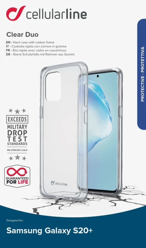 ClearDuo прозрачен твърд калъф за Samsung Galaxy S20+