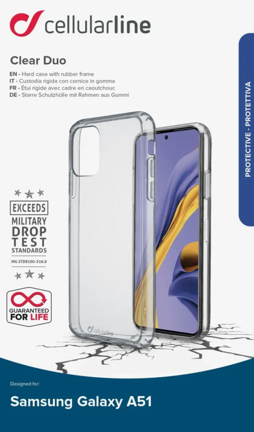 ClearDuo прозрачен твърд калъф за Samsung Galaxy A51