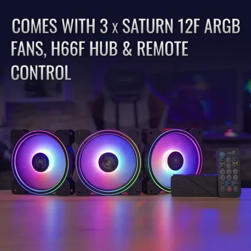 AeroCool комплект вентилатори Fan Pack 3-in-1 3x120mm – Saturn 12F ARGB Pro – Addressable RGB with Hub