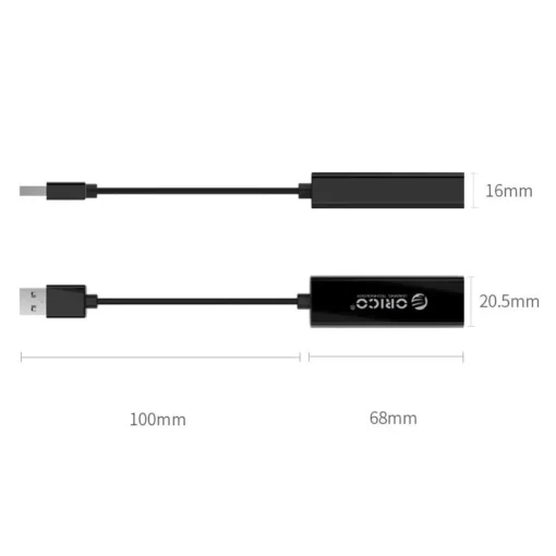 Orico адаптер USB3.0 to LAN Gigabit 1000Mbps black – UTJ-U3