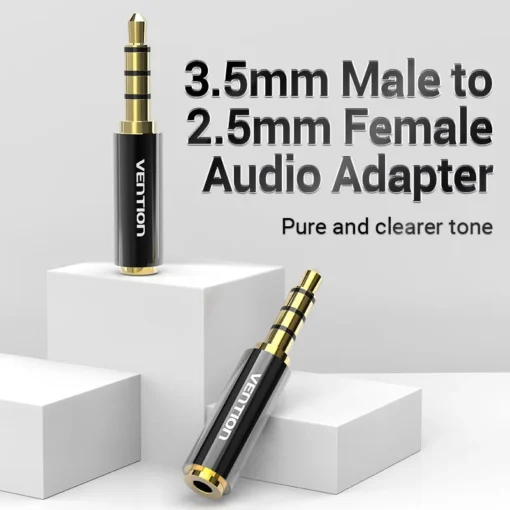 Vention адаптер Adapter Audio 3.5mm M / 2.5mm F Black Metal –