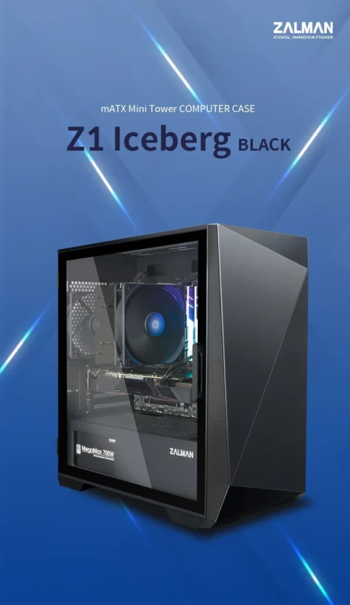 Zalman компютърна кутия Gaming Case mATX – Z1 Iceberg Black