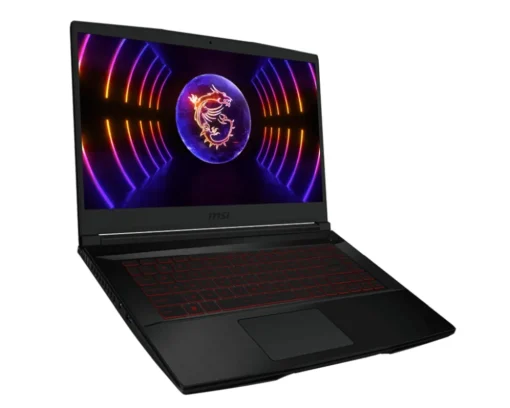 Лаптоп MSI Thin GF63 12UC 15.6" FHD (1920x1080) 144Hz IPS-Level i7-12650H (10C/16T 24 MB up to 4.70 GHz)  8GB DDR4 (3200MHz) 1TB NVMe SSD RTX 3050 4GB GDDR6 (Up to 1172.5MHz) Red Backlit Gaming KBD NO OS Black 1.86