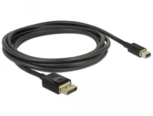 Кабел Delock Mini DisplayPort мъжко - DisplayPort мъжко 2.0м 8K 60 Hz Черен