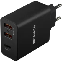 Зарядно за мобилен телефон CANYON H-08 Universal 3xUSB AC charger (in wall) with over-voltage protection(1 USB-C with PD