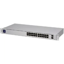 Kомутатор Ubiquiti UniFi Switch 24 is a fully managed Layer 2 switch with (24) Gigabit Ethernet ports and (2) Gigabit SF
