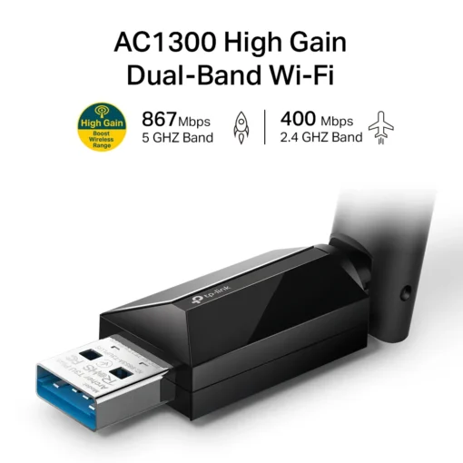 2-лентов безжичен USB адаптер TP-Link Archer T3U Plus