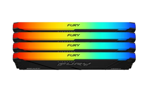 Памет за компютър Kingston FURY Beast Black RGB 64GB(4x16GB) DDR4 3200MHz CL16 2Rx8