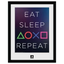 GBEYE PLAYSTATION - Framed print "Eat Sleep Repeat" (30x40)