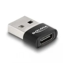 Адаптер Delock USB 2.0 USB Type-A мъжко - USB Type-C женско Черен