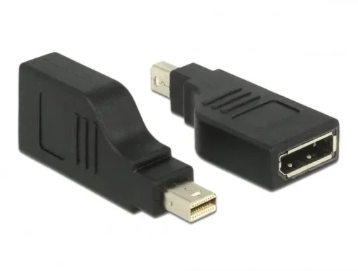 Адаптер Delock mini DisplayPort 1.2 мъжко - DisplayPort женско 4K 90°