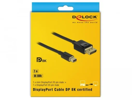 Кабел Delock Mini DisplayPort мъжко – DisplayPort мъжко
