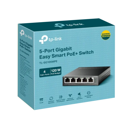 Комутатор TP-Link TL-SG105MPE 5-портов Gigabit Easy Smart Switch с 4 порта