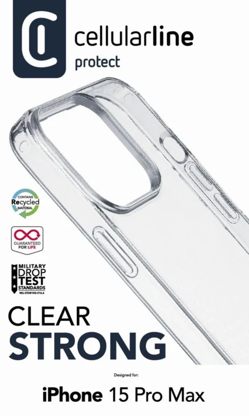 Clear Strong прозрачен твърд калъф за iPhone 15 Pro Max