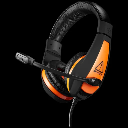 Геймърски слушалки CANYON headset Star Raider GH-1A Black Orange