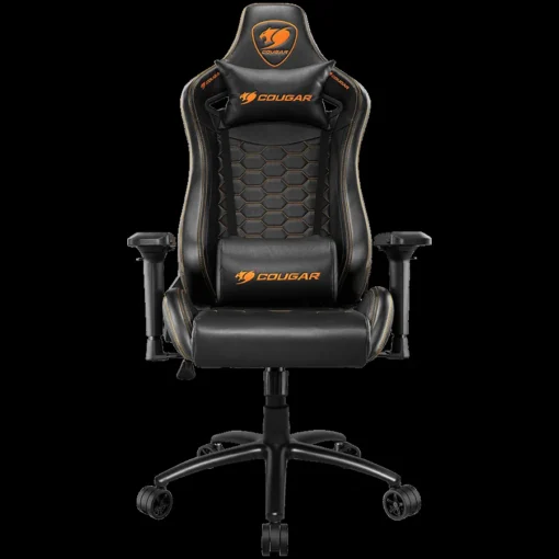 Геймърски стол COUGAR OUTRIDER S Black Gaming Chair Body-embracing High Back Design Premium PVC Leather Head and Lumbar