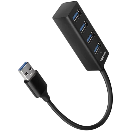 USB хъб AXAGON HUE-M1AL 4x USB 3.2 Gen 1 MINI hub metal 1.2m USB-A cable