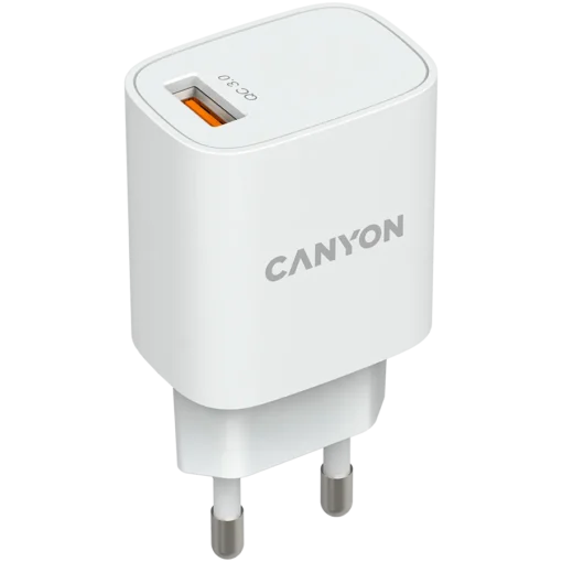 Зарядно за мобилен телефон CANYON charger H-18-01 QC 3.0 18W USB-A