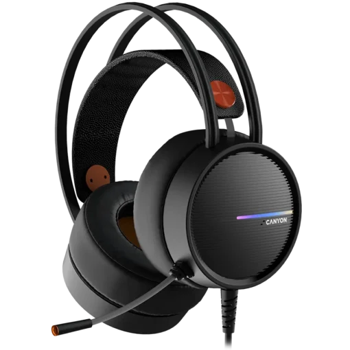 Геймърски слушалки CANYON headset Interceptor GH-8A Black Orange