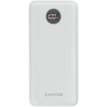Външна батерия CANYON power bank PB-2002 LED 20000 mAh PD 20W QC 3.0 White