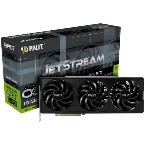 Видео карта Palit RTX 4070Ti Super JetStream OC 16GB GDDR6X 256 bit 1x HDMI 2.1a 3x DP 1.4a 3 Fan 1x 16-pin power connec