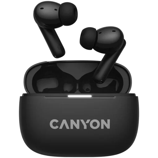 Bluetooth слушалки CANYON headset OnGo TWS-10 ANC+ENC Black
