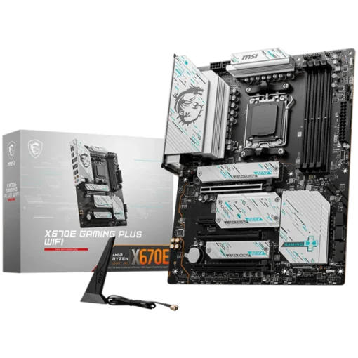 Дънна платка MSI X670E GAMING PLUS WIFI ATX Socket AM5 AMD x670 4 x DDR5 UDIMM Dual Channel up to 7800+(OC)MHz 1x PCIe 4