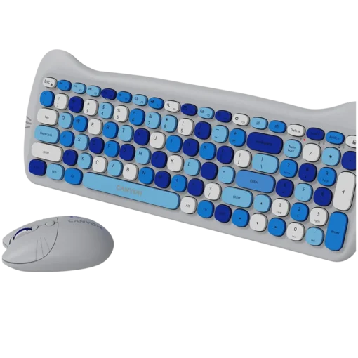 Клавиатура CANYON set HSET-W6 Keyboard+Mouse Kitty Edition AAA+АА Wireless
