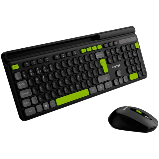 Клавиатура CANYON HSET-W5 Keyboard+Mouse AAA+AA Wireless Black