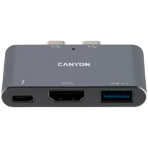USB хъб CANYON hub DS-1 3in1 Thunderbolt 3 Space Grey