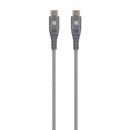 Кабел Skross USB-C - USB-C Метална оплетка 1.20 м Сив